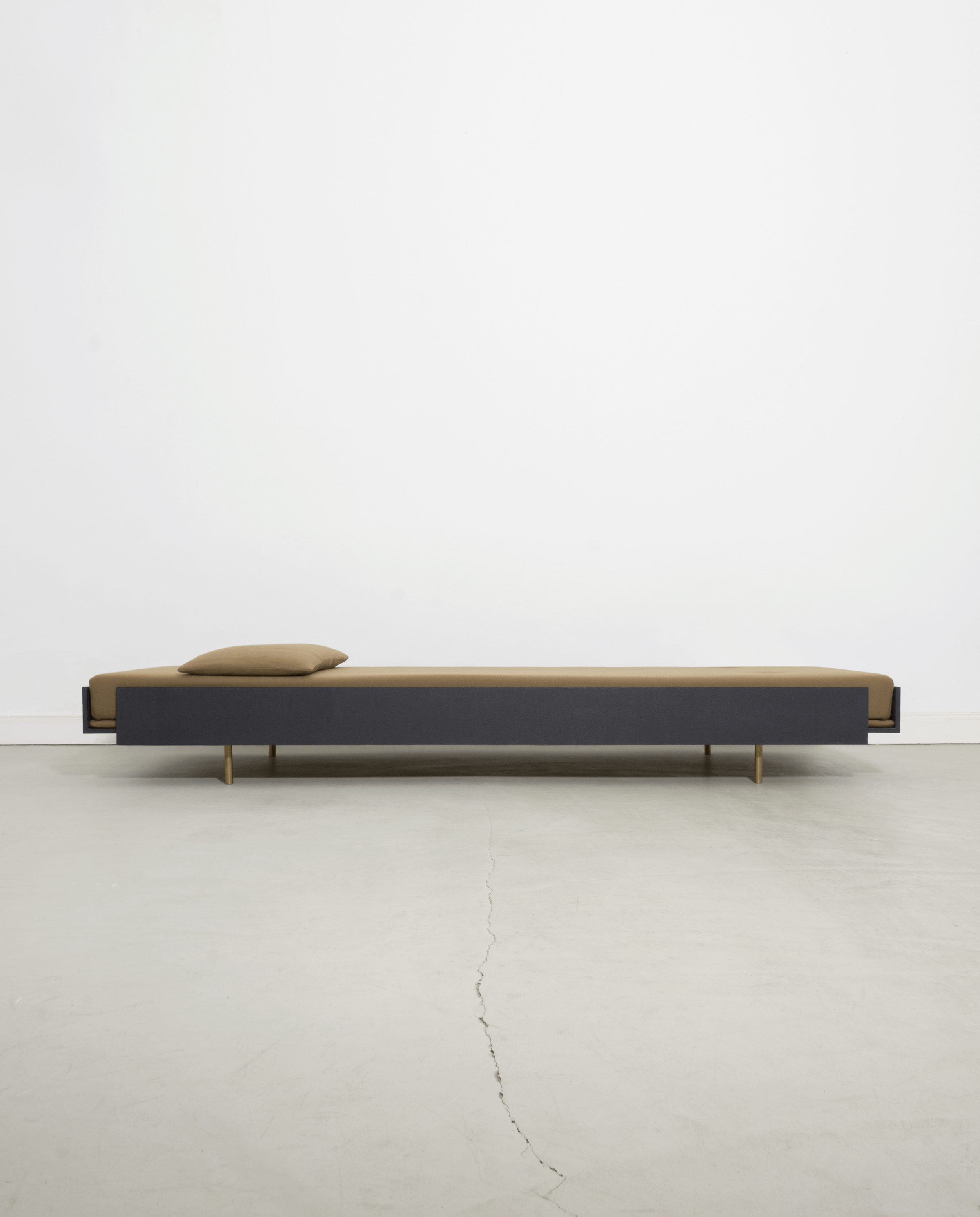 daybed paris, made of wood, kvadrat textiles and brass